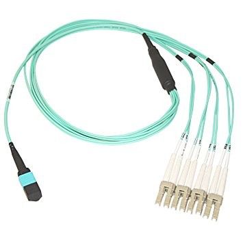 단일 모드 MTP MPO 접속 코드 OM3 8 핵심 10g 광학 섬유 케이블 PVC 칼집