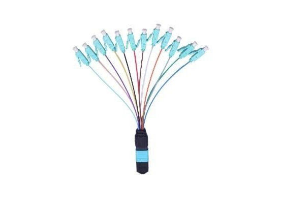중국 LC 0.9mm 길이 12 색깔에 고수익 손실 MPO 접속 코드 여성 OM3 MPO 협력 업체