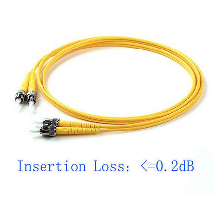 3.0mm 5Mtrs LSZH 쌍신회로 접속 코드, 낮은 삽입 손실 10g 단일 모드 섬유 접속 코드 협력 업체
